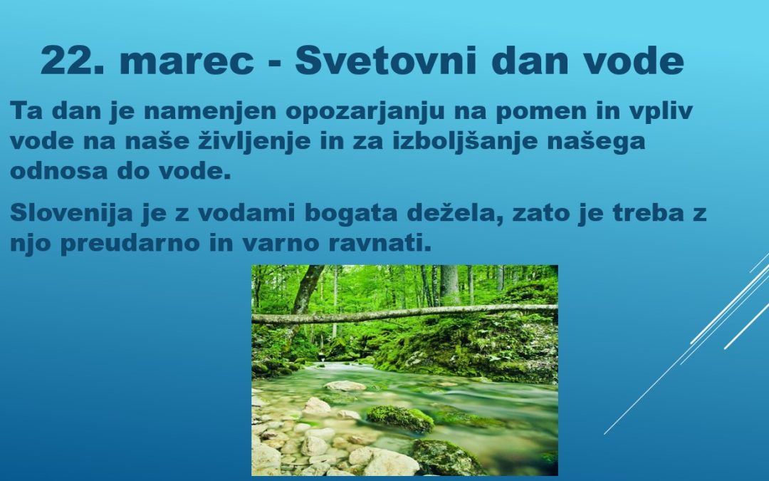 22. marec – Svetovni dan vode